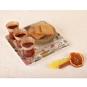 خرید سینی پذیرایی ملامین مدل SE-555 طرح Coffee