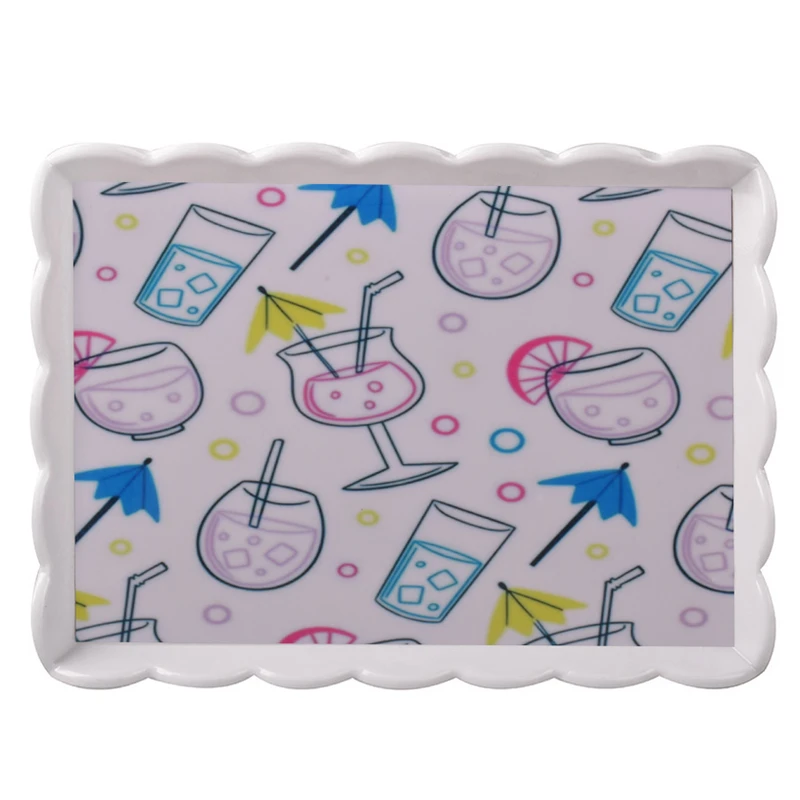 سینی ملامین بدون دسته مدل GH-6002-542 طرح نوشیدنی