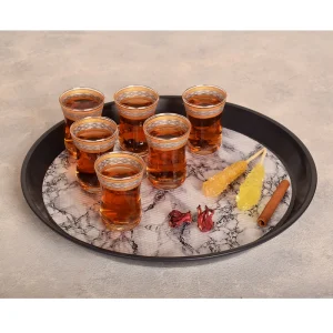 خرید سینی پلاستیکی بدون دسته مدل S-6002-84 طرح مرمر