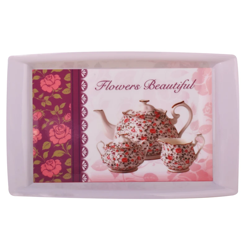 سینی ملامین بدون دسته مدل SE-B3-691 طرح beautiful flower