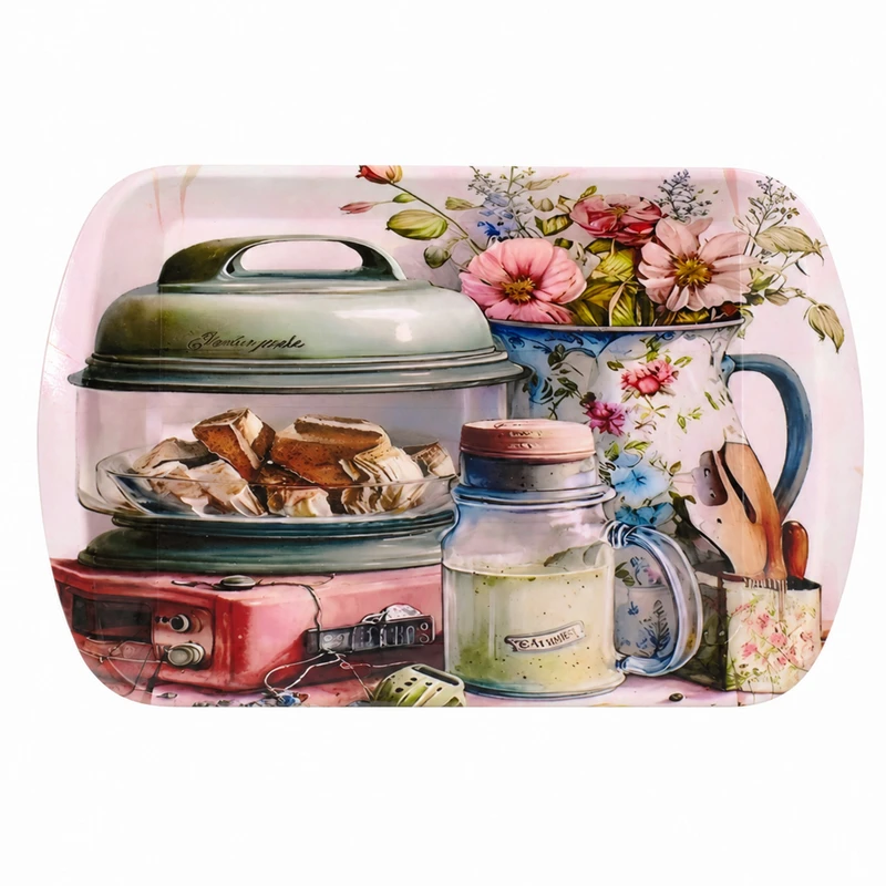 سینی دسته دار مدل A-1002 طرح بانکه